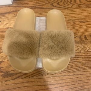 Faux Fur Slides